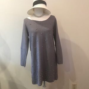 Gray Dress with pearls